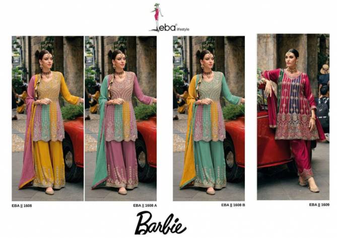 Barbie 1608 To 1609 Series By Eba Embroidery Plus Size Readymade Sharara Suits Wholesale Shop In Surat